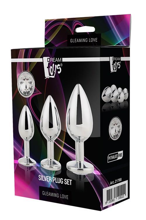 Gleaming love silver plug set